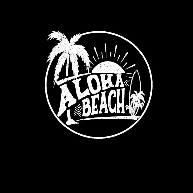 Aloha Beach Badge Palm Trees Sunset