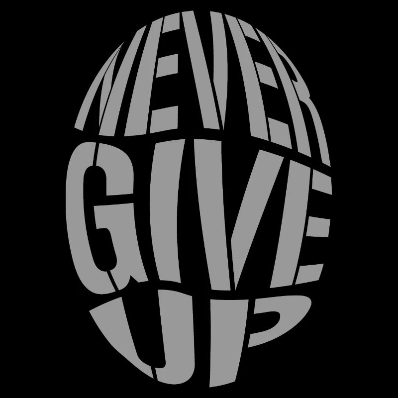 Big Bulky 3D Text never give up