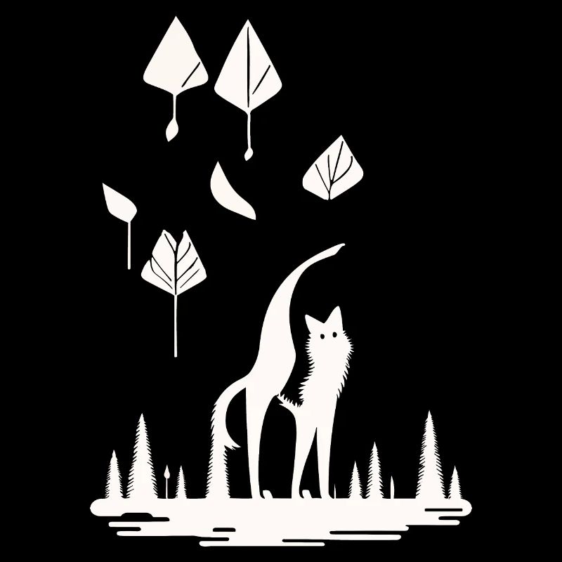 Renard dans la forêt de feuilles