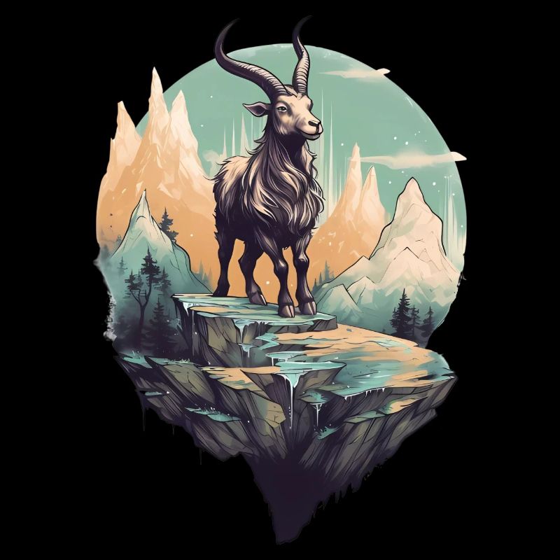 Mythical mountain goat on Flyerfelsen