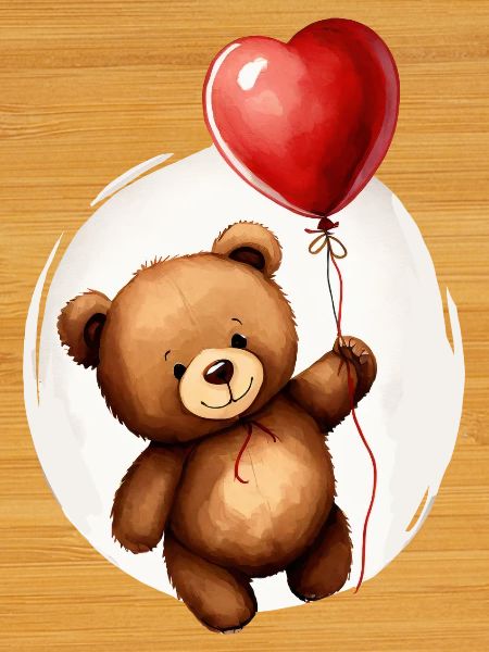 Bear with balloon