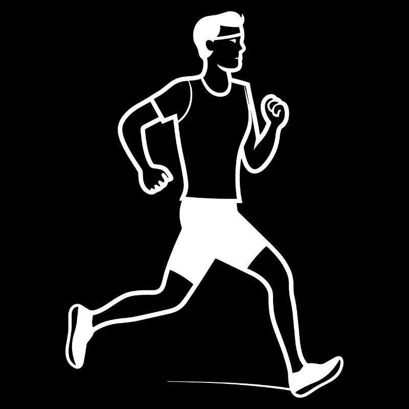 Runner boy line drawing