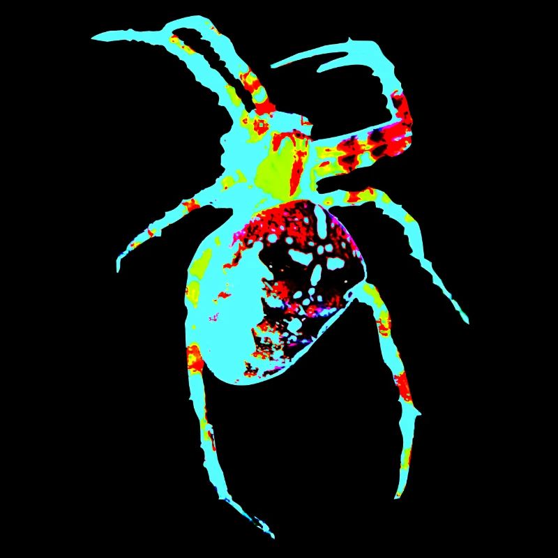 Spinne in Neonfarben