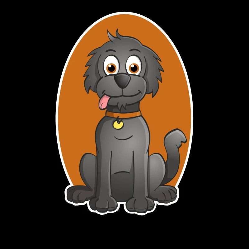 Illustration joyeuse d’un chien dans le style de dessin animé