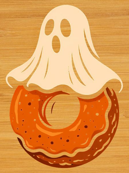 Ghost Donut Halloween Motif
