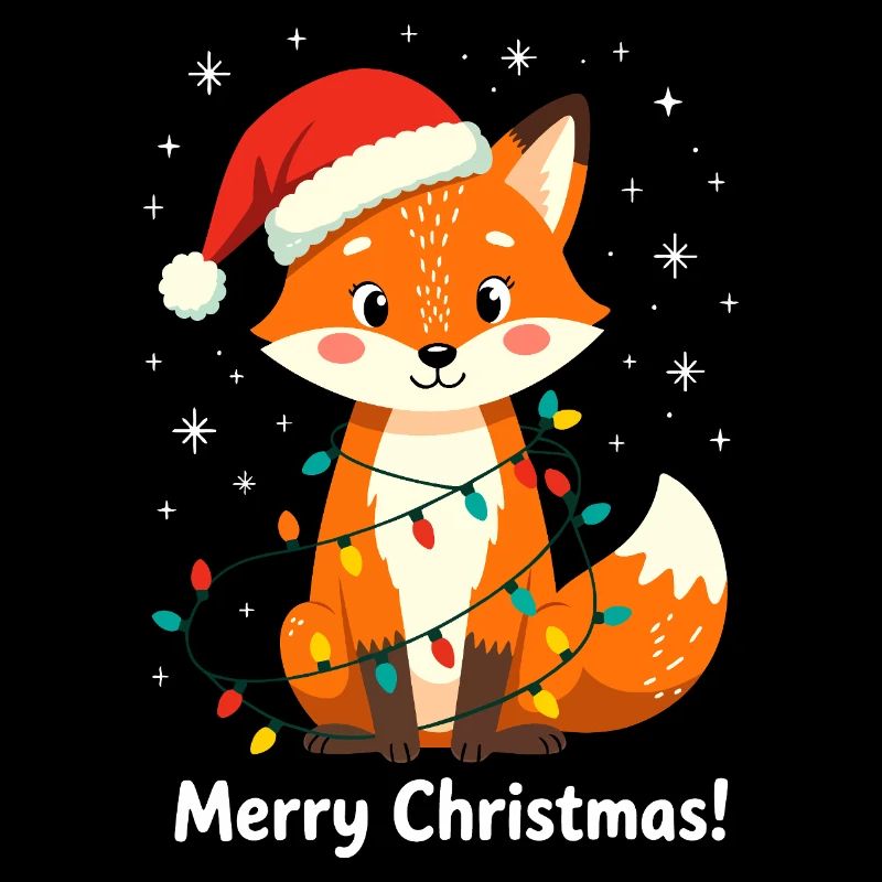 Renard Noël Joyeux Noël Mignon Drôle