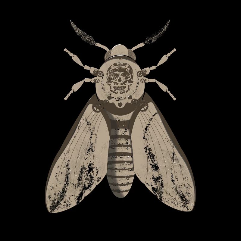 Papillon de nuit crâne dans le style steampunk