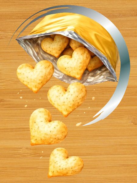 Heart Shaped Chips Illustration