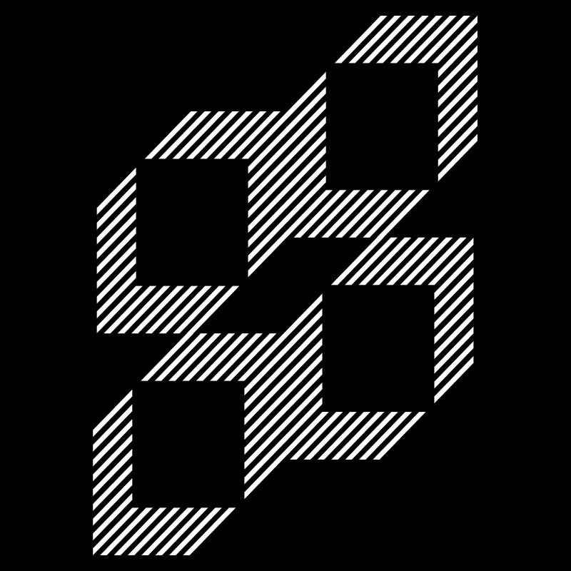 Geometric Stripe Squares Grid