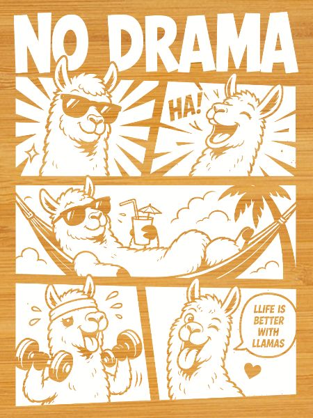 No Drama Llama Comic Design