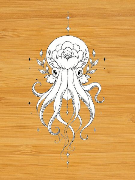 Florale Oktopus-Mandala