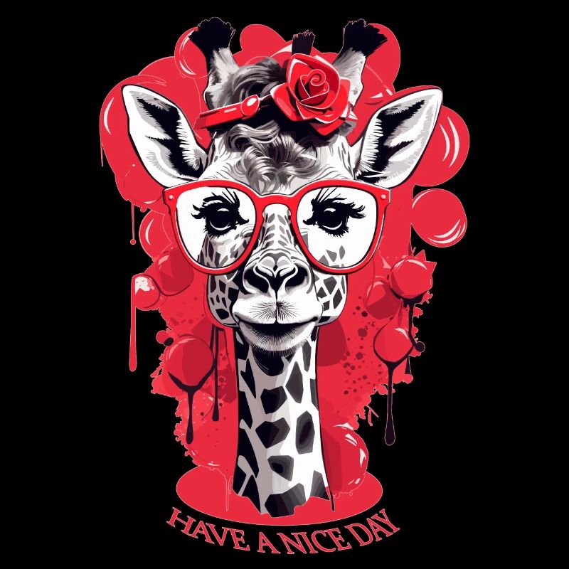 Cute giraffe with glasses