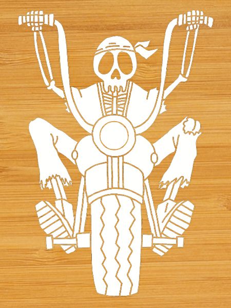 Motard squelette (blanc)