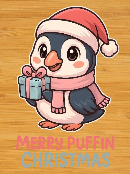 Macareux Noël mignon
