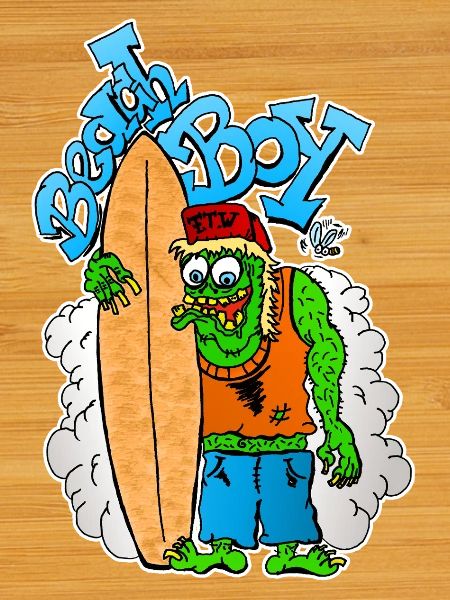 Beach Boy Surfer Monster