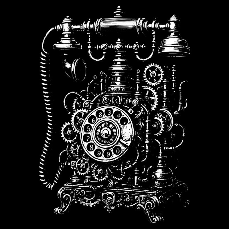 Téléphone à numérotation steampunk