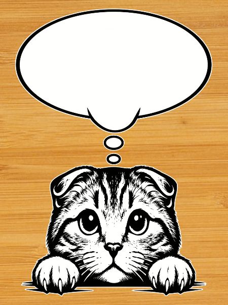 Scottish Fold-eared Cat Speech Bubble