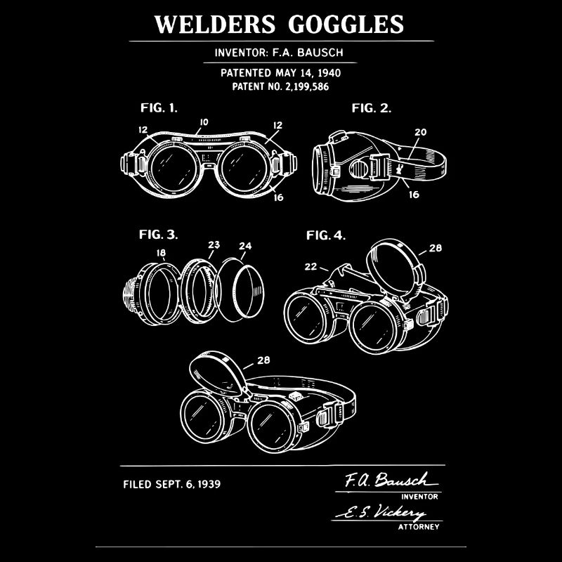 Plan de brevet : Lunettes de soudage
