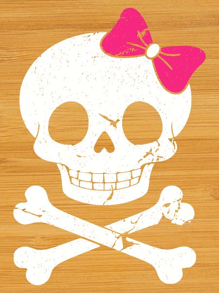 Cute skull with pink bow