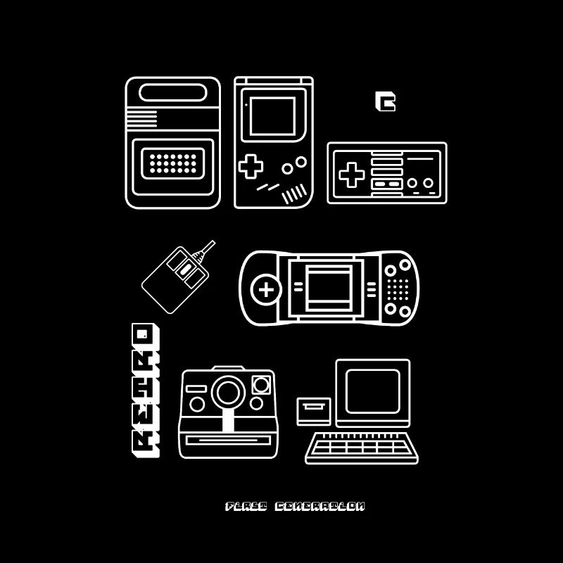 retro game blaupause nerd pc game 8bit konsole lol