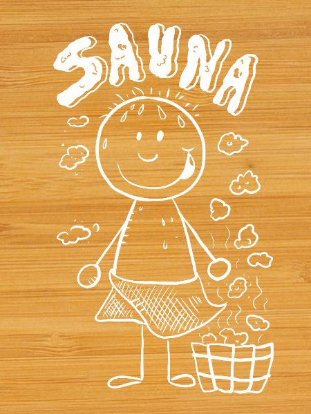 Dampf Sauna Strichmännchen