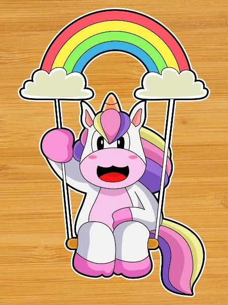 Einhorn Wolken Regenbogen 