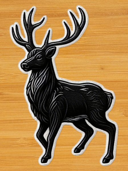 Schwarzer Hirsch Geweih Patchmotiv