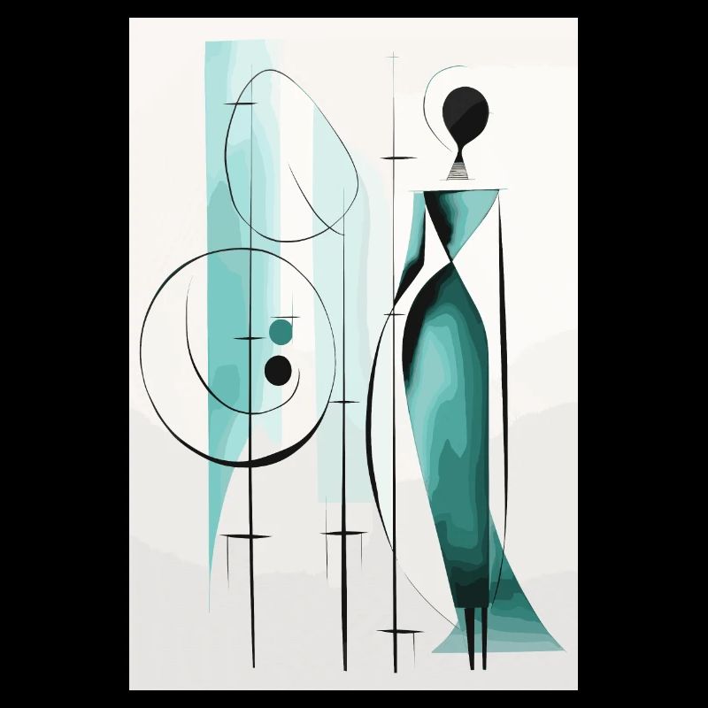 Teal Geometry Silhouette