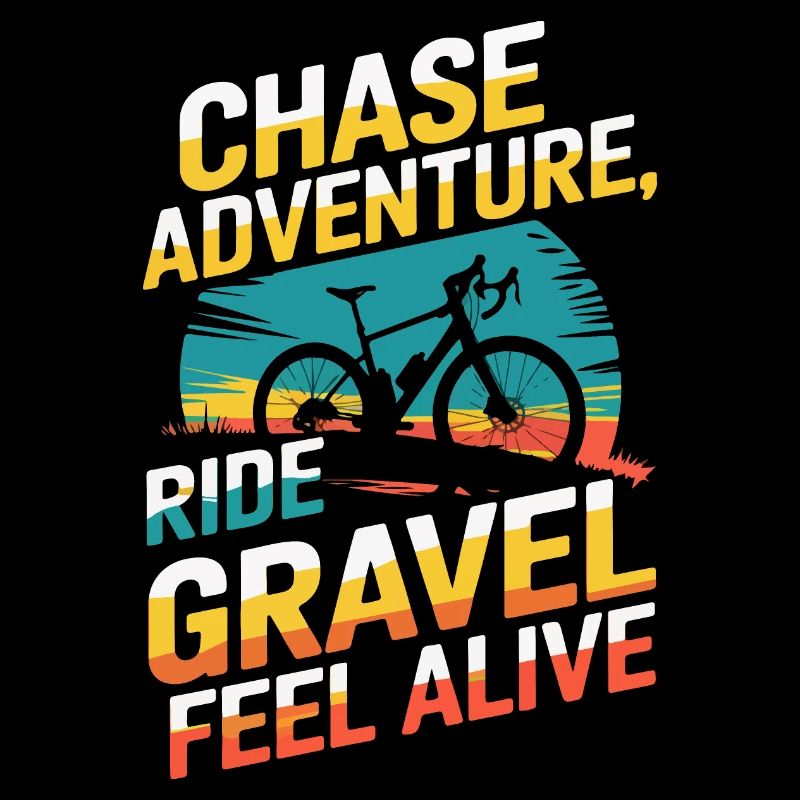 Vélo de gravier graphique rétro avec slogan dynamique