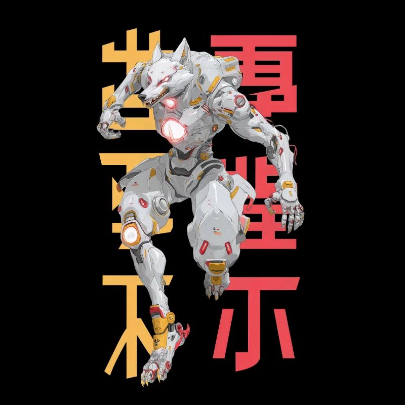 Futuristischer Wolf Mecha-Design