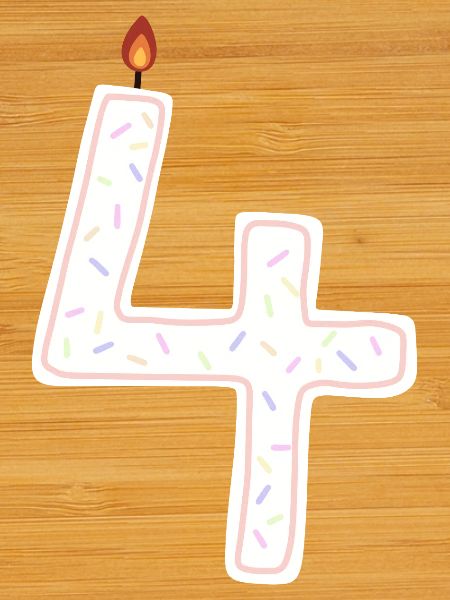 Festive Number Four Candle Design