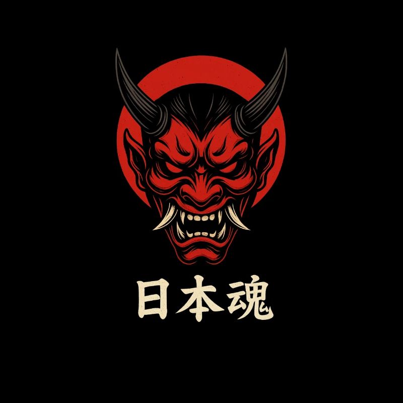 Oni Mask Japan Style - Design de samouraï agressif