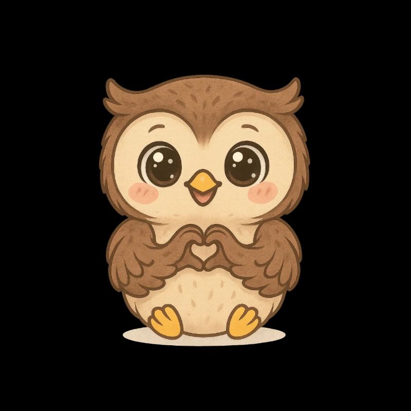 Cœur de chouette mignon