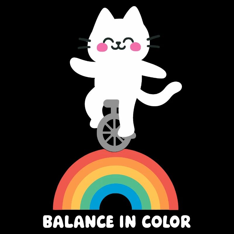 Cat Balances Rainbow