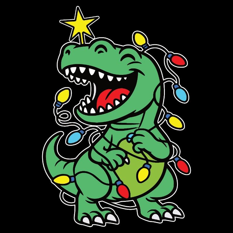 Stylish print with "Tree Rex" Dino Christmas tree