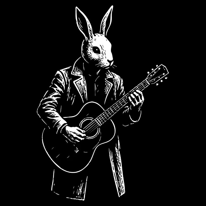 Rabbit Guitarist in Coat