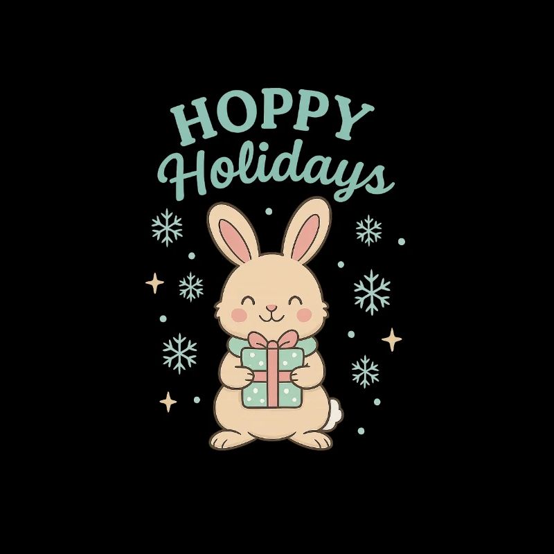 Lapin houblonné des vacances avec cadeau - Lapin de Noël