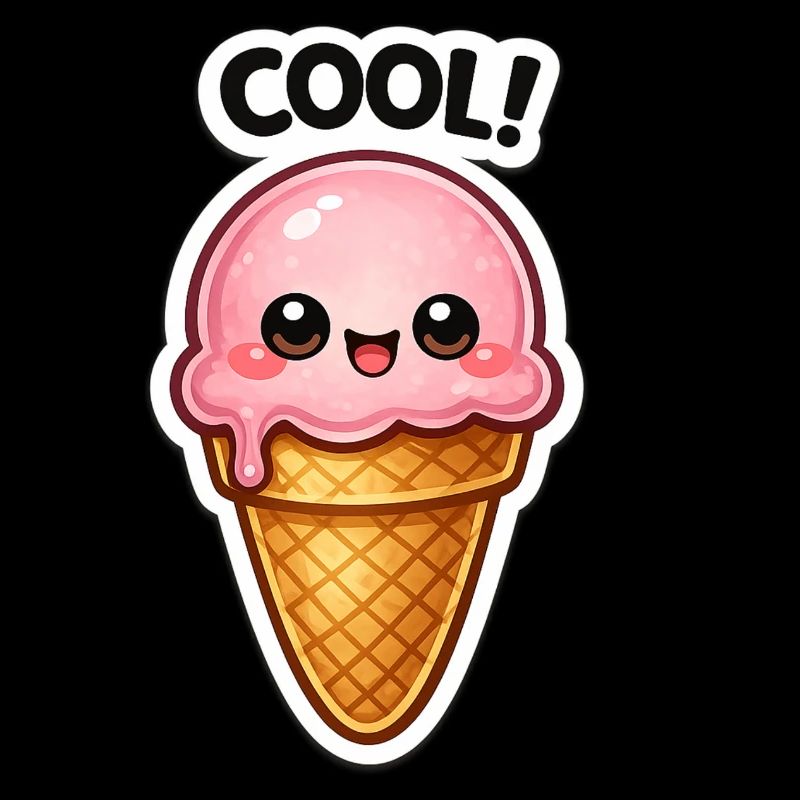 Kawaii Eiscreme Sticker