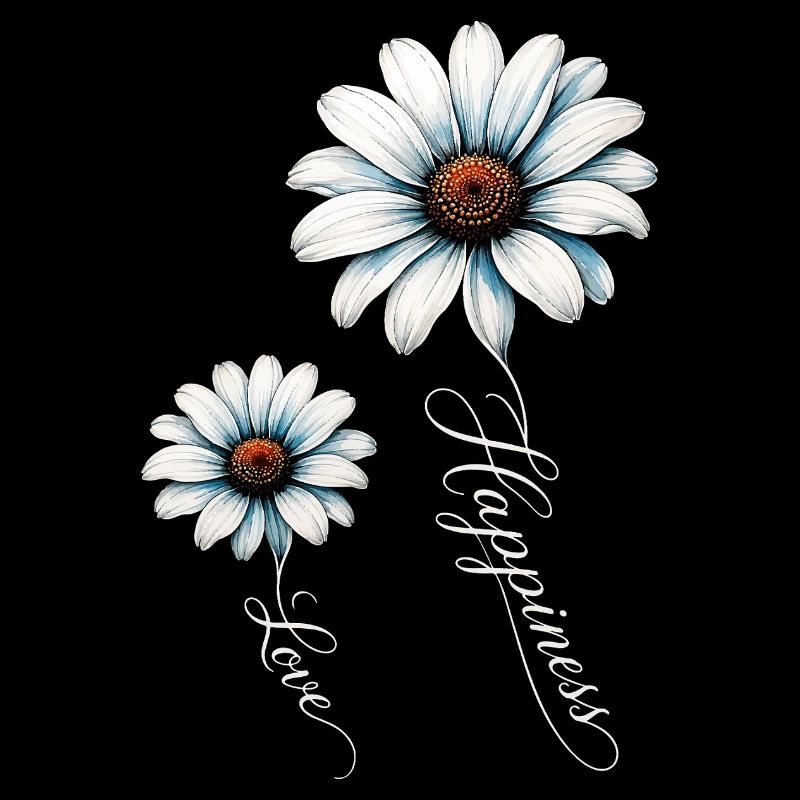 Blaue Gänseblümchen, Glück und Liebe