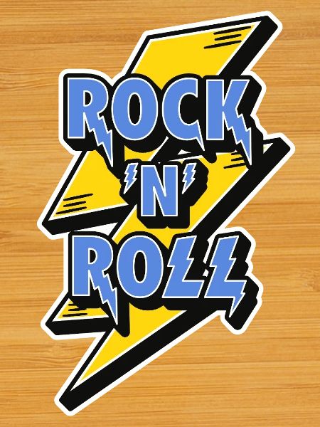 Rock'n'Roll-Logo mit Blitz