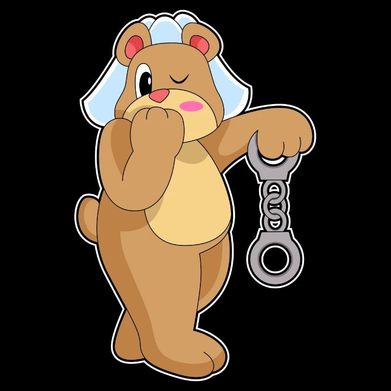 Bear Bride Handcuffs Wedding