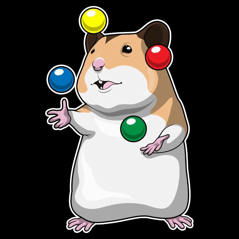 Hamster juggler juggling