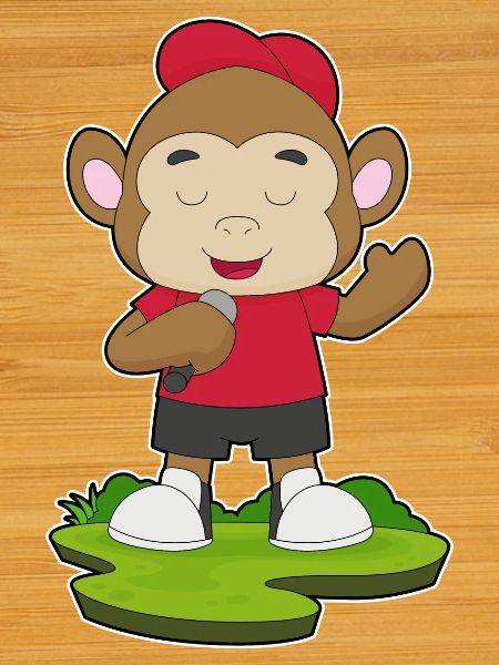 Monkey Singer Microphone Singing