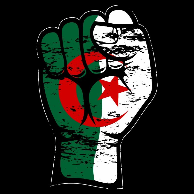 Drapeau de l’Algérie Poing Main Symbole utilisé