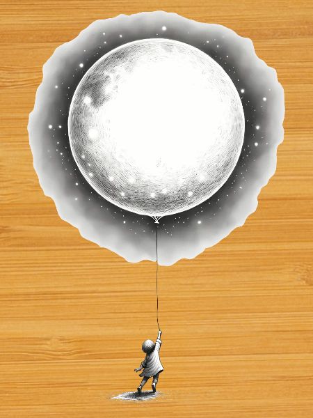 Child with Moon Balloon