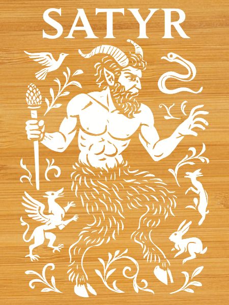 Mythical Satyr with Botanical Motifs