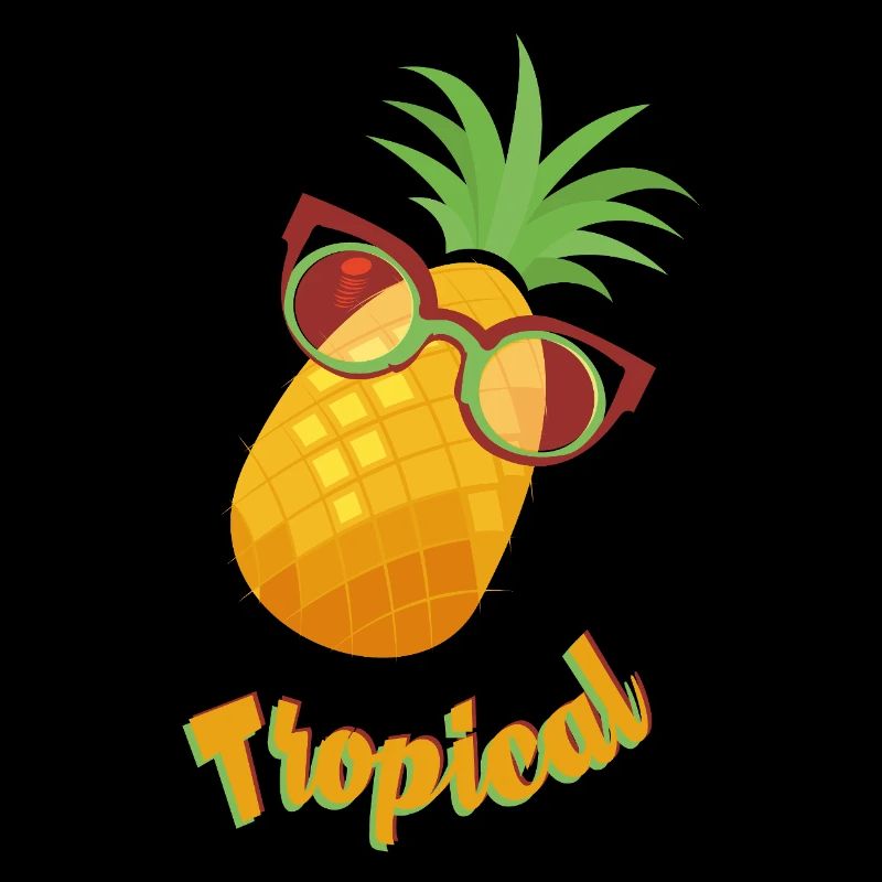 Tropical pineapple with sunglasses