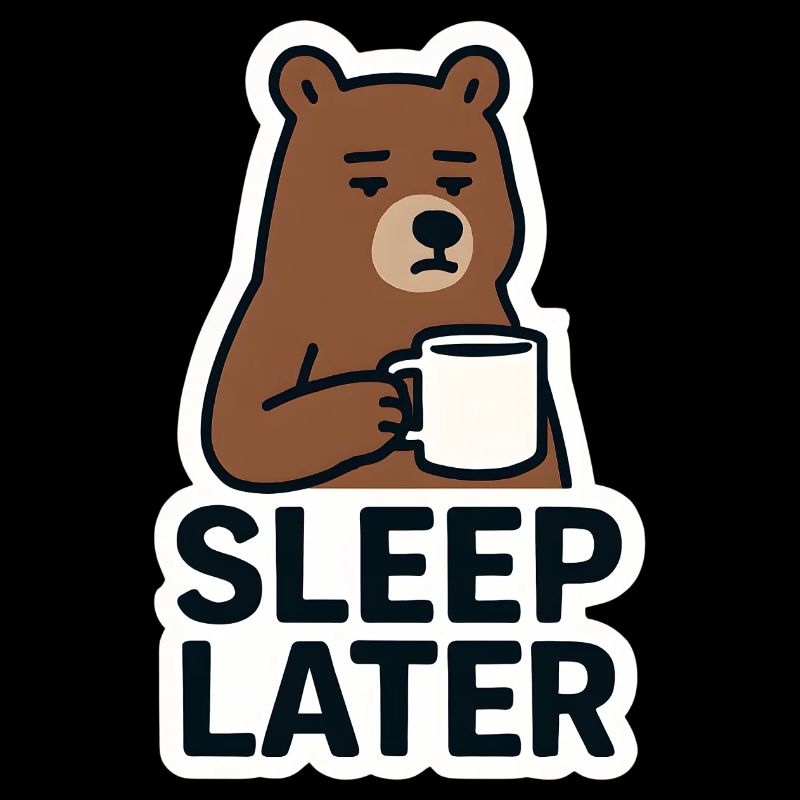 Bear Calm Sleep Later Illustration