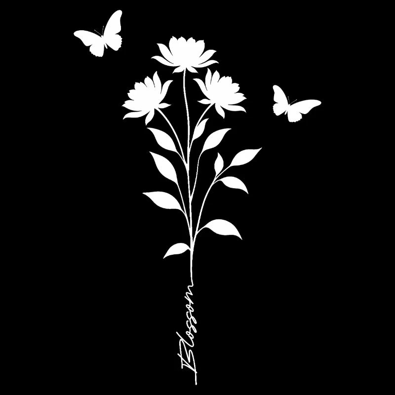 Florale Schmetterlinge Silhouette