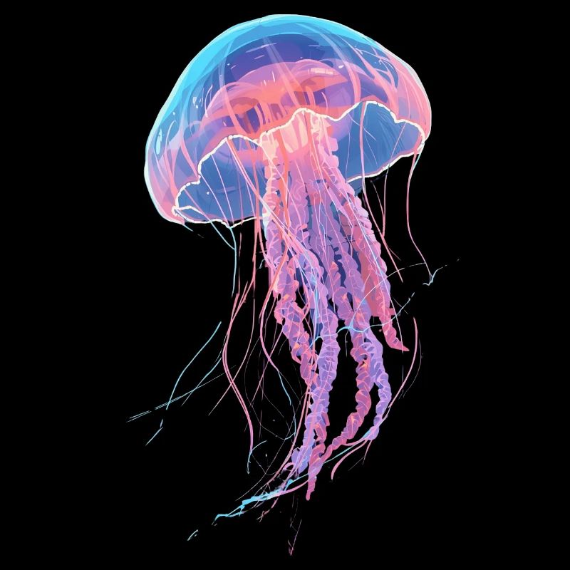 Rainbow Neon Jellyfish